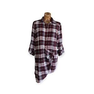 Do + Be dress plaid red blue black long sleeve loose small